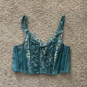 Victoria's Secret Turquoise Corset Floral Top